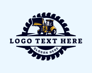 Bulldozer - Excavator Construction Demolition logo design