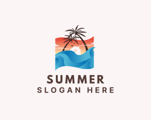 Beach Summer Tropical logo design