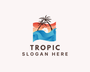 Beach Summer Tropical logo design