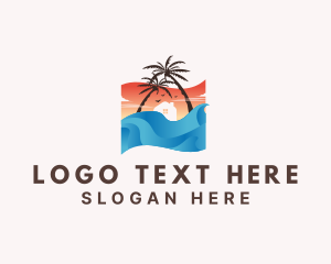 Resthouse - Beach Summer Tropical logo design