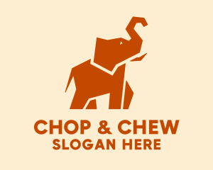 Origami Elephant Animal Logo