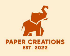 Papercraft - Origami Elephant Animal logo design