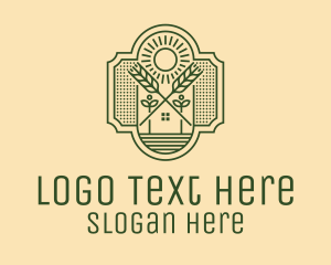 Wheat - Farmer House Property logo design