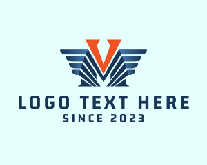 Letter VM - Wing Transport Airline logo design