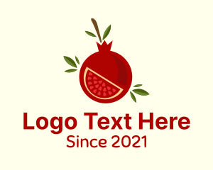 Produce - Pomegranate Fruit Slice logo design