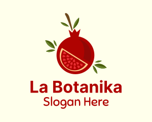 Pomegranate Fruit Slice Logo