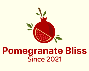 Pomegranate - Pomegranate Fruit Slice logo design