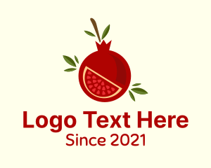 Farmers Market - Pomegranate Fruit Slice logo design