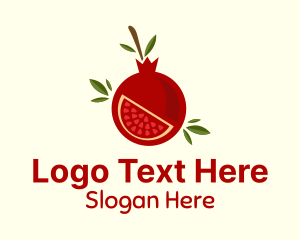 Pomegranate Fruit Slice Logo