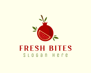 Fresh Pomegranate Fruit logo design