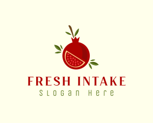 Fresh Pomegranate Fruit logo design