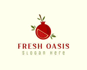 Fresh Pomegranate Fruit logo design