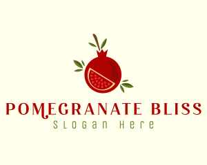 Fresh Pomegranate Fruit logo design