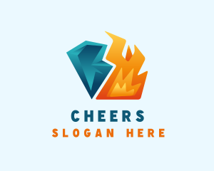 Torch - Industrial Ice Fire logo design