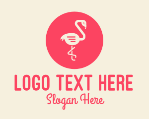 Sms - Red Flamingo Chat logo design
