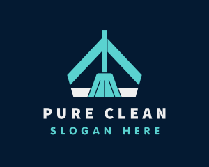 Broom Cleaner Housekeeping  logo design