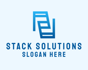 Stack - Shopping Cart Commerce logo design