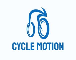 Blue Olympic Cyclist logo design