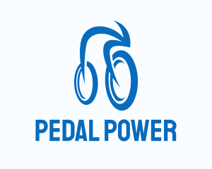 Pedal - Blue Olympic Cyclist logo design