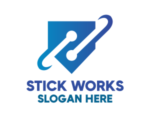 Stick - Abstract Tech Symbol logo design