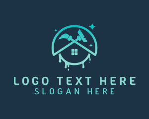 Broom - Water House Cleaning logo design