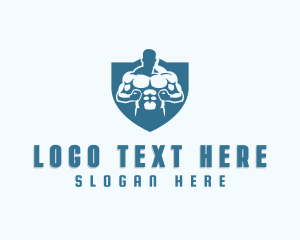 Bodybuilding - Weightlifter Gym Trainer logo design