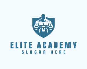 Gym Equipment - Weightlifter Gym Trainer logo design
