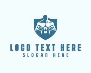 Gym - Weightlifter Gym Trainer logo design