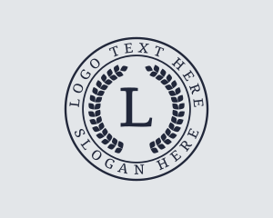 Laurel Leaf - Circle Wreath Education Academy logo design
