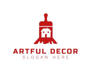 Decorate - Red Paint Brush logo design