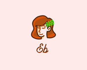 Girl - Redhead Beauty Hair logo design