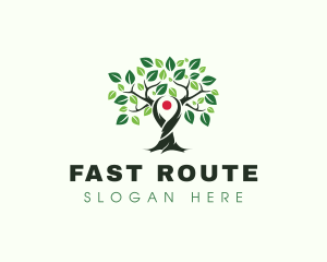 Route - Tree Locator GPS logo design