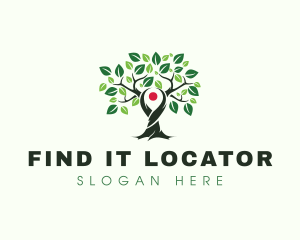 Locator - Tree Locator GPS logo design