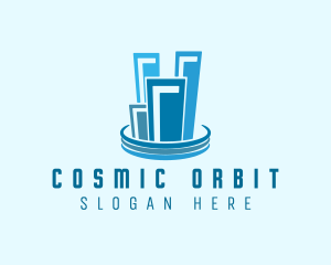 Blue Building Orbit logo design