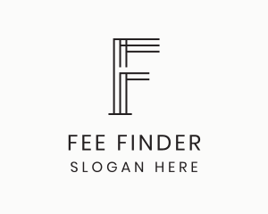 Minimalist Geometric Lines Letter F logo design