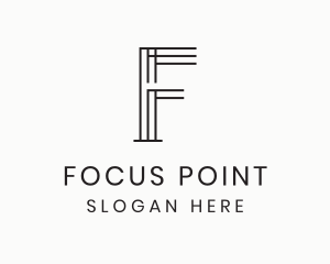 Minimalist Geometric Lines Letter F logo design