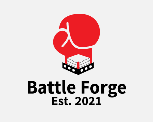 Fight - Boxing Gloves Ring logo design