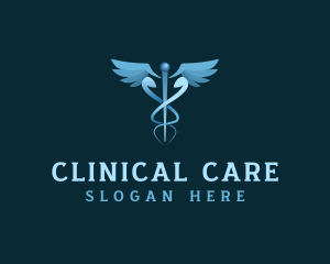 Caduceus Staff Wings Medicine logo design