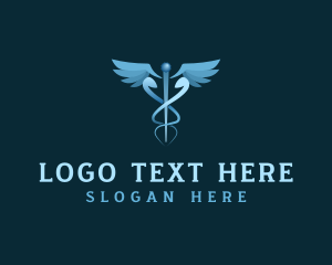 Caduceus Staff Wings Medicine Logo