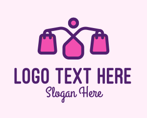 Women - Pink Women Fashion Shopping logo design