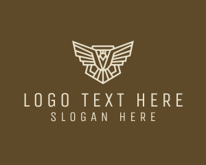 Stained Glass - Bird Shield Badge logo design