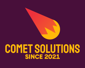 Orange Meteor Comet  logo design