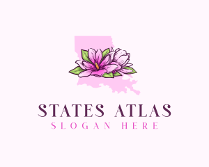 Magnolia Flower Louisiana logo design