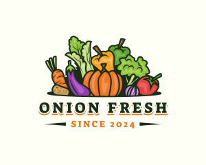 Onion - Fresh Vegetables Market logo design