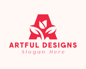 Tulip Flower Letter A logo design