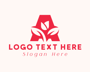Tulip Flower Letter A logo design