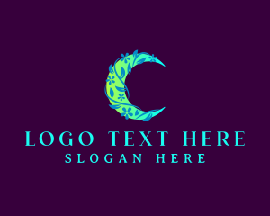 Astrological - Holistic Moon Leaf logo design