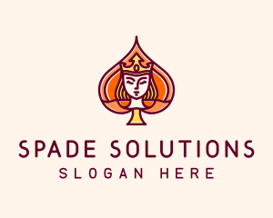 Spade Queen Royal Casino logo design