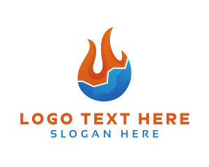 Ice - Flame Glacier Element logo design