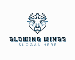 Wings Strong Man logo design